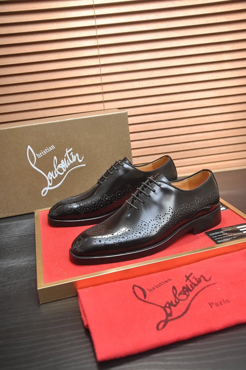 Men's shoes 💰620💶 [Chrstian Loubotin] Red-soled shoes 💋Original mold opening, the highest version on the market, purely handmade ➕Imported cowhide uppers, first-layer water-dyed cowhide lining! Original EU high-gloss outsole. 38 to 45 (45 customized)